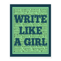Write Like a Girl Peacock Print posters