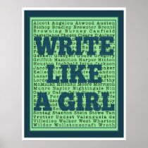 Write Like a Girl Peacock Print