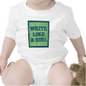 Write Like a Girl Peacock t-shirts