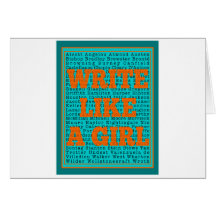 Write Like a Girl Teal Cards