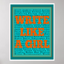 Write Like a Girl Teal Print