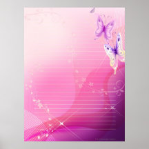 WRITE ON ME Pink Butterfly Poster
