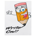 write on right on funny happy pencil cartoon flyers