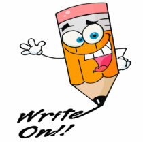 write on right on funny happy pencil cartoon cut outs