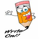 write on right on funny happy pencil cartoon cut outs
