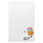 write on right on funny happy pencil cartoon stationery