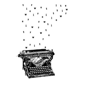 Write typewriter Postcard