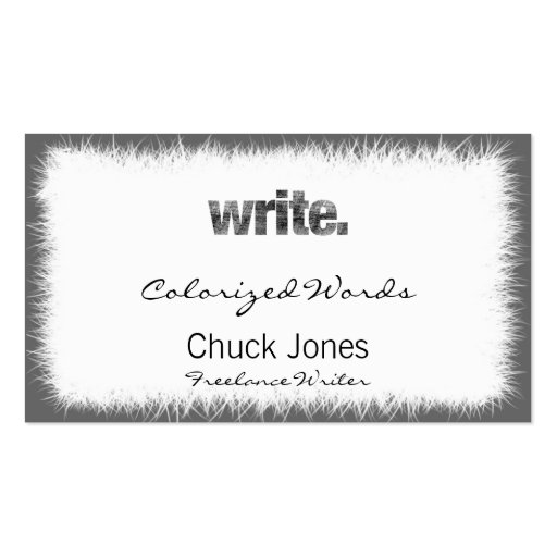 Write: Writer, Freelance Writer, Author Business Card Templates (front side)
