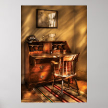 Writer - A chair and a desk Print