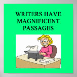 WRITER and author joke Posters