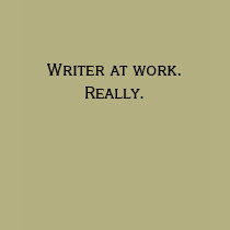 Writer at work. Really. t-shirts