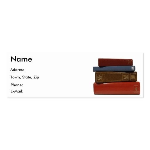 Writer Author Novelist Book Business Card (front side)
