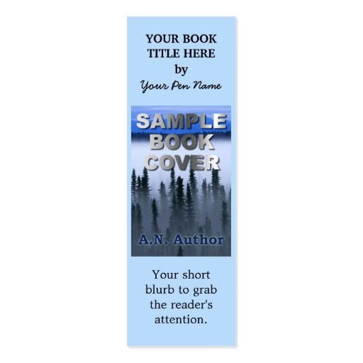 Writer Author Promotion Book Cover Bookmark Business Card Templates (front side)