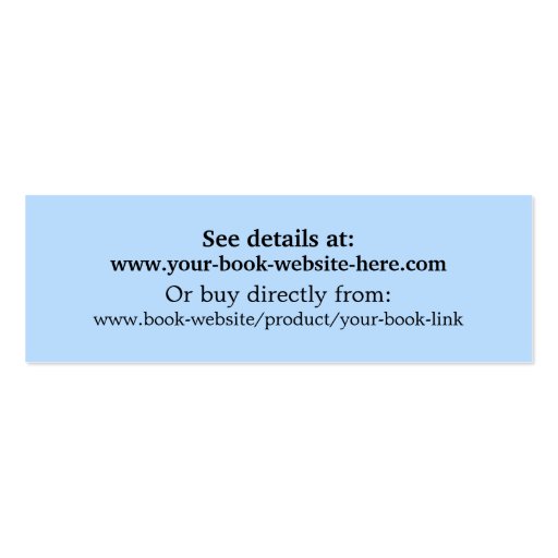Writer Author Promotion Book Cover Bookmark Business Card Templates (back side)