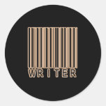 Writer Barcode Round Stickers