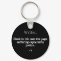 Writer., Bleed In ink onto the page, suffering ... keychains