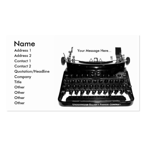 Writer Business Card (front side)