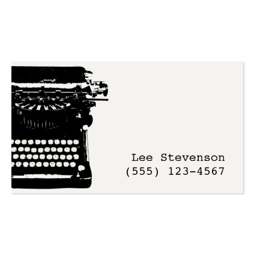 Writer Business Card (front side)