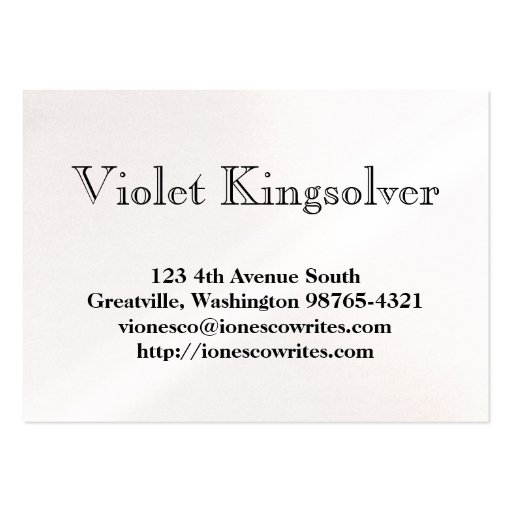 Writer Business Card Templates (back side)