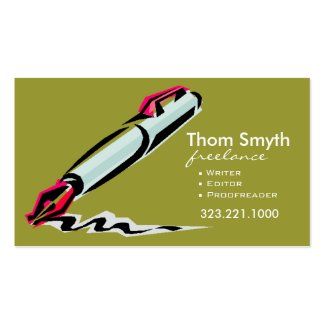 Writer Editor 4 Stylish Creative Business Cards profilecard