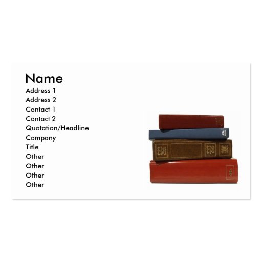 Writer Editor Author Novelist Book Business Card (front side)
