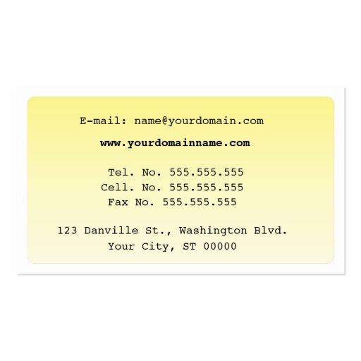 Writer / Editor / Authors Business Card (back side)