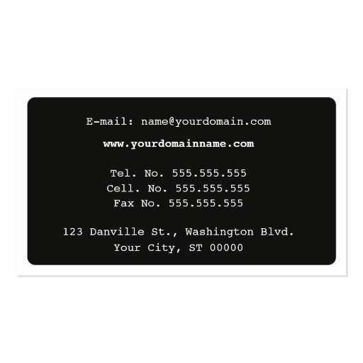 Writer / Editor / Authors Business Card (back side)