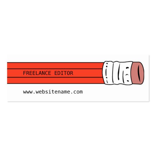 Writer Editor Pencil Business Card Template (back side)