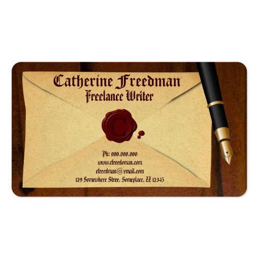 Writer Editor Proofreader Author Business Cards