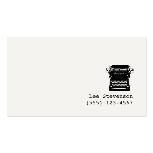 Writer Editor Typewriter Business Card (front side)