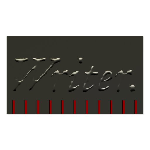Writer Embossed with Red Pickets Business Card (front side)