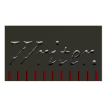 Writer Embossed with Red Pickets Business Card