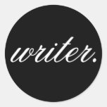 writer. (fancy, white on black) - Stickers