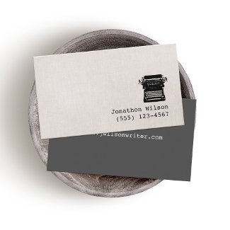 Writer Faux Linen Background Business Card