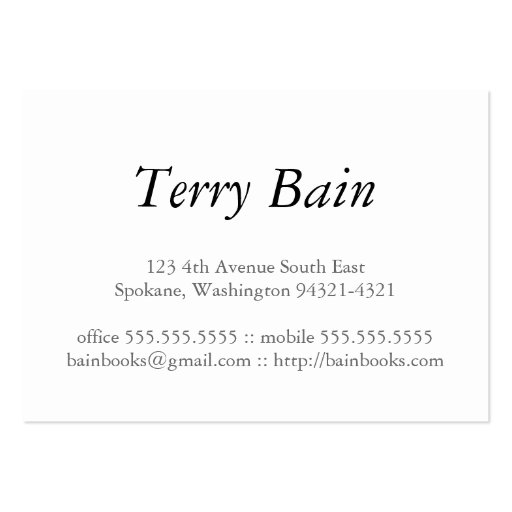 Writer Gold Business Card Template (back side)