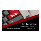 Writer Journalist Author Reporter Novelist Business Cards