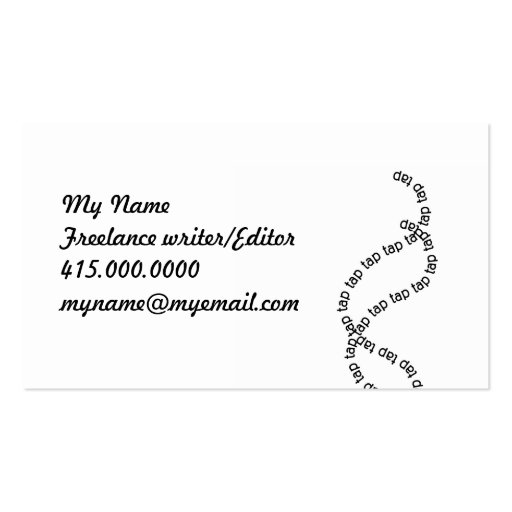 Writer or Editor Business Card (back side)