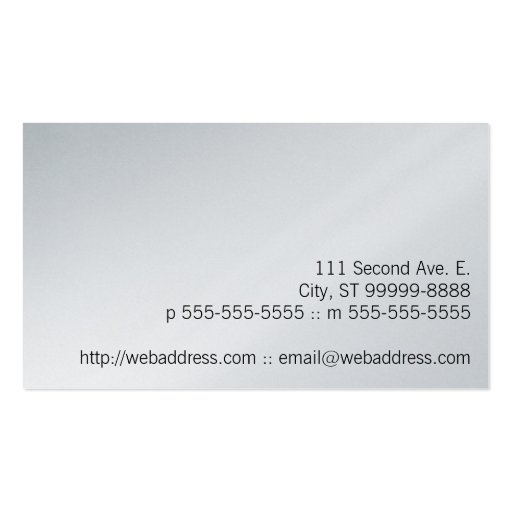 Writer Pen Pencil Cup Business Cards (back side)