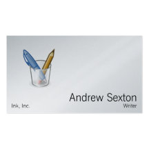 Writer Pen Pencil Cup Business Cards