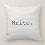 Writer pillow, write, notebook paper, typewriter
