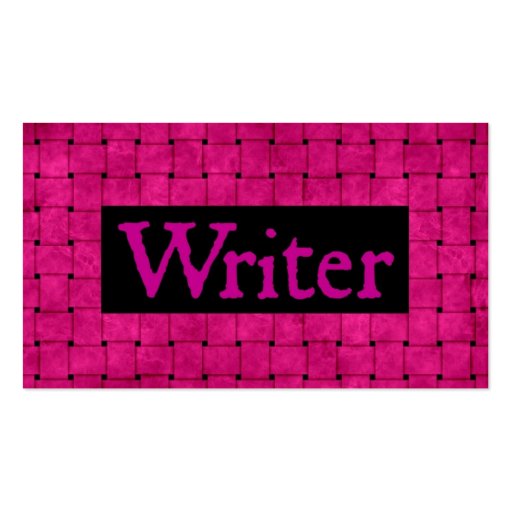 Writer Pink Woven Business Card (front side)