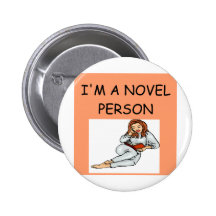writer reader joke pinback buttons