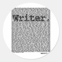 "Writer." Round Stickers