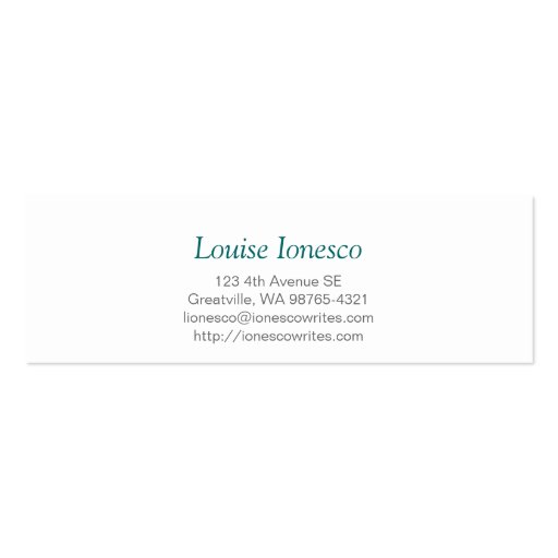 Writer Scratched Business Card Template (back side)