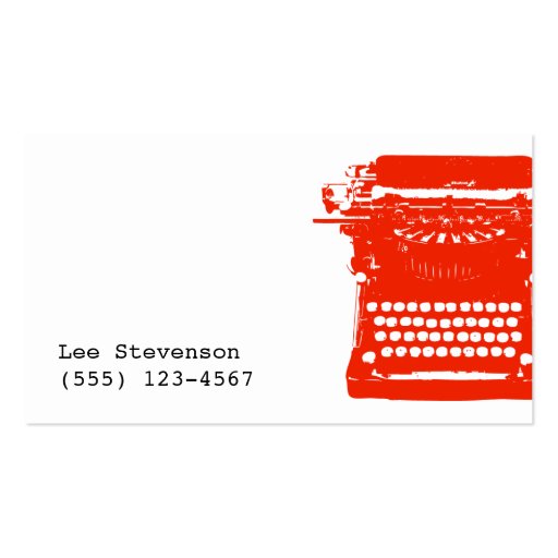 Writer Typewriter Business Card (front side)