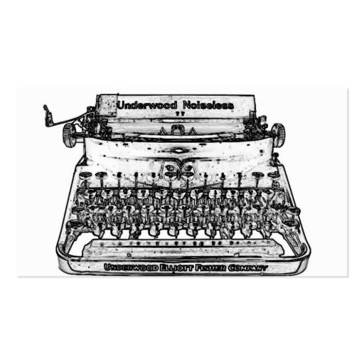 Writer Typewriter Business Card (back side)