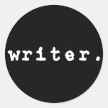 writer. (typewriter, white on black) - Stickers