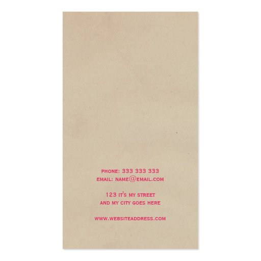 Writer Vintage Typewriter Cool Pink Simple Modern Business Card Template (back side)