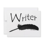 Writer with quill pen invite