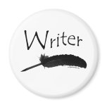 Writer with quill pen magnet